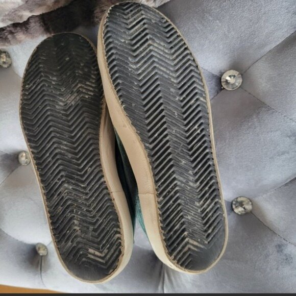 Golden Goose Superstar Suede Green Velvet Glitter Low-Top Sneakers Size 9 - Picture 5 of 14